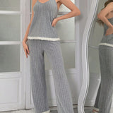 Conjunto De Pijama De Tirantes Para Mujer Con Pantalon Largo