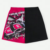 Coolane Shorts deportivos con estampado de letra de color combinado