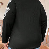 EMERY ROSE Talla grande Camiseta con encaje de manga raglan