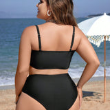 Swim Vcay Traje De Bano De Una Pieza Con Tirantes Fruncidos De Talla Grande Para Mujer