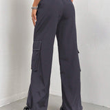 ICON Pantalones Utilitarios De Cintura Baja Con Dobladillo Enrollado Y Bloques De Color En Los Bordes
