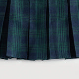 EZwear Plus Size Blue Plaid College Style Skirt
