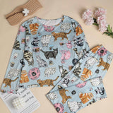 Conjunto De Pijama Con Estampado De Gato