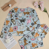 Conjunto De Pijama Con Estampado De Gato