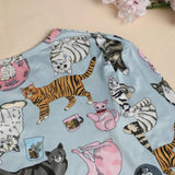 Conjunto De Pijama Con Estampado De Gato