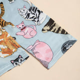 Conjunto De Pijama Con Estampado De Gato