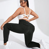 Yoga Trendy Leggings Deportivos Estilo Cargo De Talla Grande Para Mujer