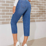 Prive Jeans De Cintura Alta Con Desgastes