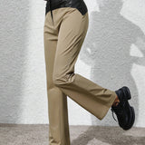 Essnce Pantalones Largos Con Cintura Elastica Y Recorte Casual De Otono / Invierno