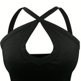 ICON Body Halter Con Tiras Cruzadas Y Cintura Anudada Para Mujer