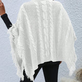 LUNE Jersey Tipo Poncho Con Borde De Borlas