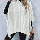 LUNE Jersey Tipo Poncho Con Borde De Borlas