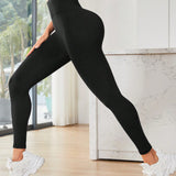 Yoga Basic Leggings Deportivos Sin Costuras De Alta Elasticidad