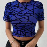 Essnce Crop Top Con Estampado Geometrico Para Mujeres