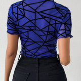 Essnce Crop Top Con Estampado Geometrico Para Mujeres