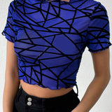 Essnce Crop Top Con Estampado Geometrico Para Mujeres