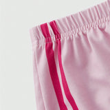 ROMWE Street Life Conjunto De Pijama Deportivo De Mujer De Color Rosa