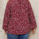 Frenchy Blusa Floral Impresa Con Mangas Largas Y Hombros Descubiertos En a Grande