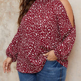 Frenchy Blusa Floral Impresa Con Mangas Largas Y Hombros Descubiertos En a Grande