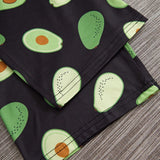 Conjunto De Pijama De Manga Corta Con Estampado De Aguacate Para Mujer. Incluye CamiConjuntoa Y Pantalones Cortos/largos