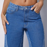 Pantalones Jeans De Pierna Ancha Con Efecto De Lavado