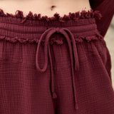 BohoFeels Shorts De Cordones De Borde Crudo En Color Solido Para Mujer