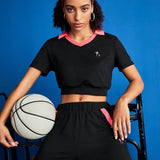 Sport Streetz Conjunto Deportivo Para Mujeres Con Estampado De Estrellas Y Contraste De Colores