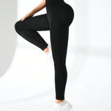 Yoga Basic Pantalones De Deporte Atleticos De Mujer Con Banda Ancha En La Cintura Y Color Solido