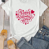 Camiseta Impresa Con Corazon Y Frase Para Mujer