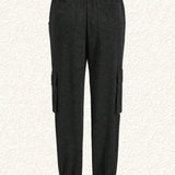 EZwear Pantalones de chandal con cintura ajustable y bloques de color