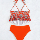 Swim Bikini Tankini Cami Con Estampado De Flores San Valentin