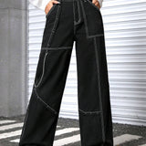 EZwear Jeans De Cintura Alta Rectos Para Mujer