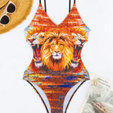 Swim Traje De Bano De Una Sola Pieza Para Mujer Con Diseno De Leon, Ideal Para Carnaval