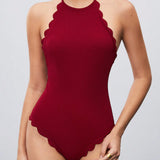 BIZwear Mujer Body Con Cuello Halter Y Dobladillo Curvo