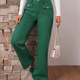 LUNE Pantalones Jeans De Un Solo Color Con Bolsillos Reversibles