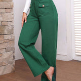 LUNE Pantalones Jeans De Un Solo Color Con Bolsillos Reversibles