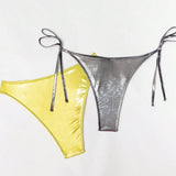 Swim Basics Parte Inferior De Bikini De Banda Para Mujer, 2 Piezas/set