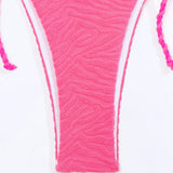 Swim Conjunto De Bikini Texturizado Sin Tirantes Con Nudo Frontal Y Lazo Lateral Valentine