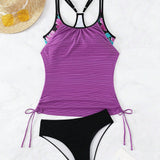 Swim Lushore Tankini lateral con cordon tropical de playa de verano