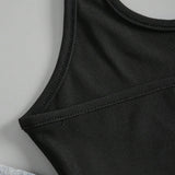 Top De Cuello Halter Con Impresion De Eslogan