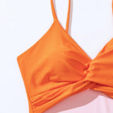 Swim Traje de bano de una pieza para mujer con detalle hueco en la playa de verano, frente retorcido y traje de bano de carnaval