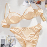 Conjunto Sexy De Lenceria Transparente De Encaje