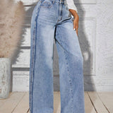 LUNE Pantalones Jeans Lavados De Pierna Recta