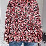 camiseta de mujer talla m, talla l, talla xl, con estampado floral de gran tamaño