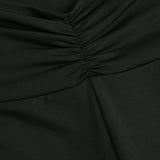 Unity Pantalones Acampanados De Cintura Alta Para Mujer Con Color Solido Y Pliegues