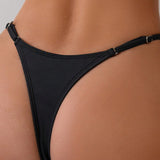 Swim Basics Bottom del bikini con corte alto y detalle de enlace circular para mujeres de playa de verano en Carnaval