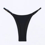 Swim Basics Bottom del bikini con corte alto y detalle de enlace circular para mujeres de playa de verano en Carnaval