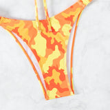 Swim Conjunto De Bikini De Estampado Camuflado Con Lazo En La Parte Frontal