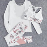 Yoga Floral Conjunto Deportivo Para Mujeres Con Diseno Floral Para Entrenamiento