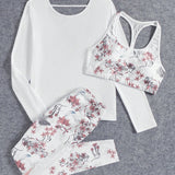 Yoga Floral Conjunto Deportivo Para Mujeres Con Diseno Floral Para Entrenamiento